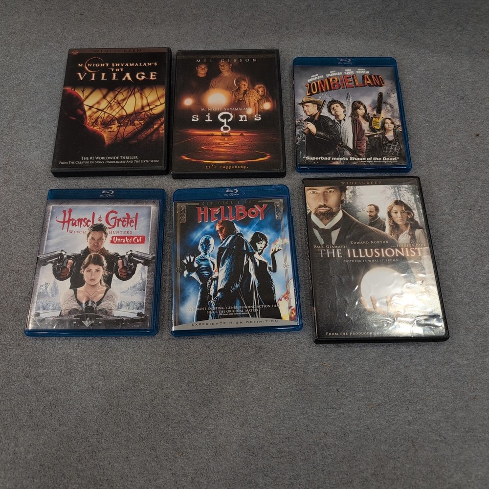 Horror/Thriller Movie Lot 6 Films Blu-ray DVD The Village Signs Zombieland - Picture 1 of 2